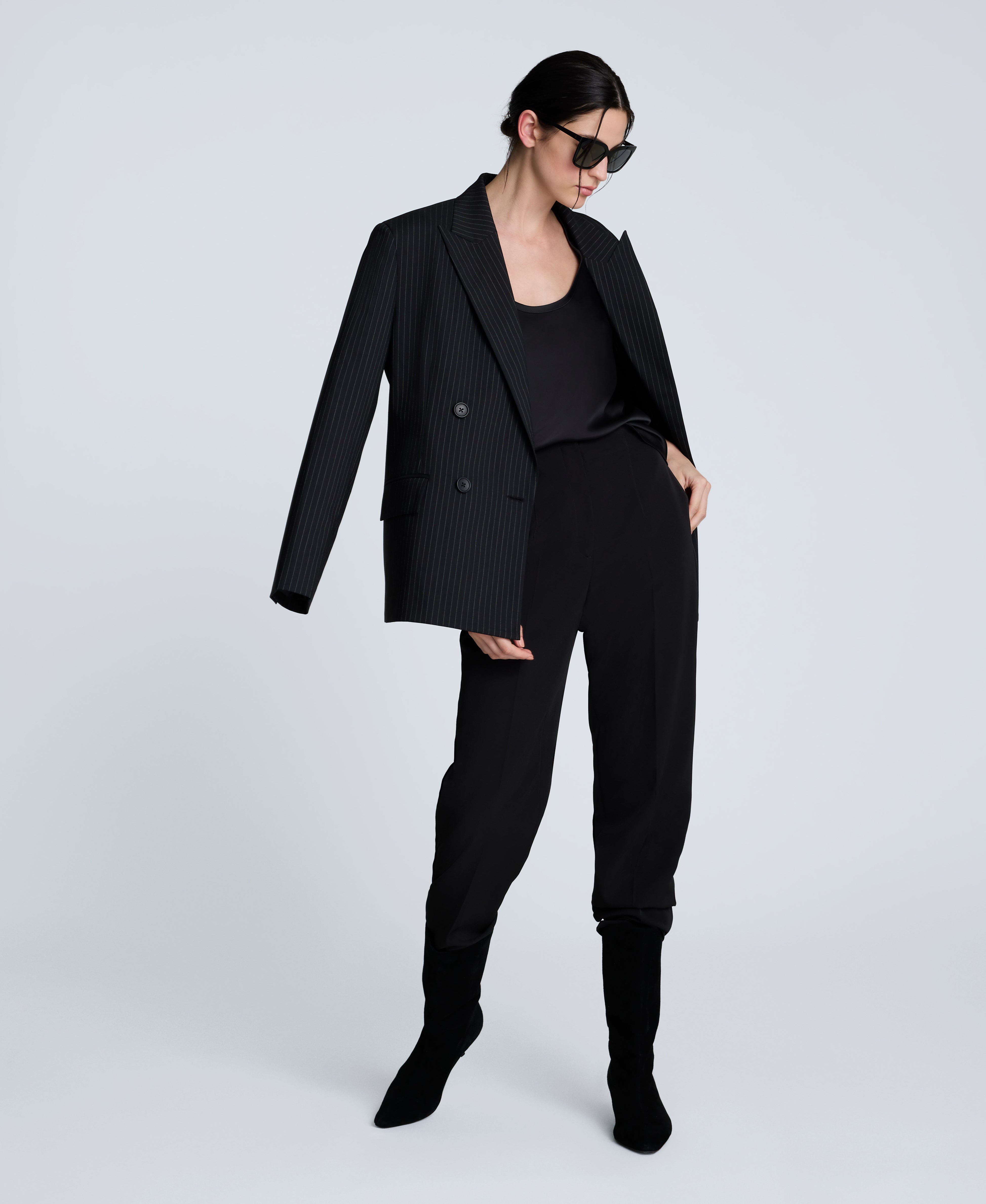 Luxe Twill Straight Leg Pant Black