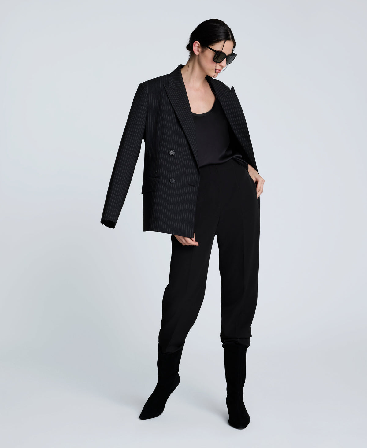 Luxe Twill Straight Leg Pant Black