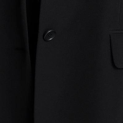 Luxe Twill Two Button Boyfriend Jacket Black