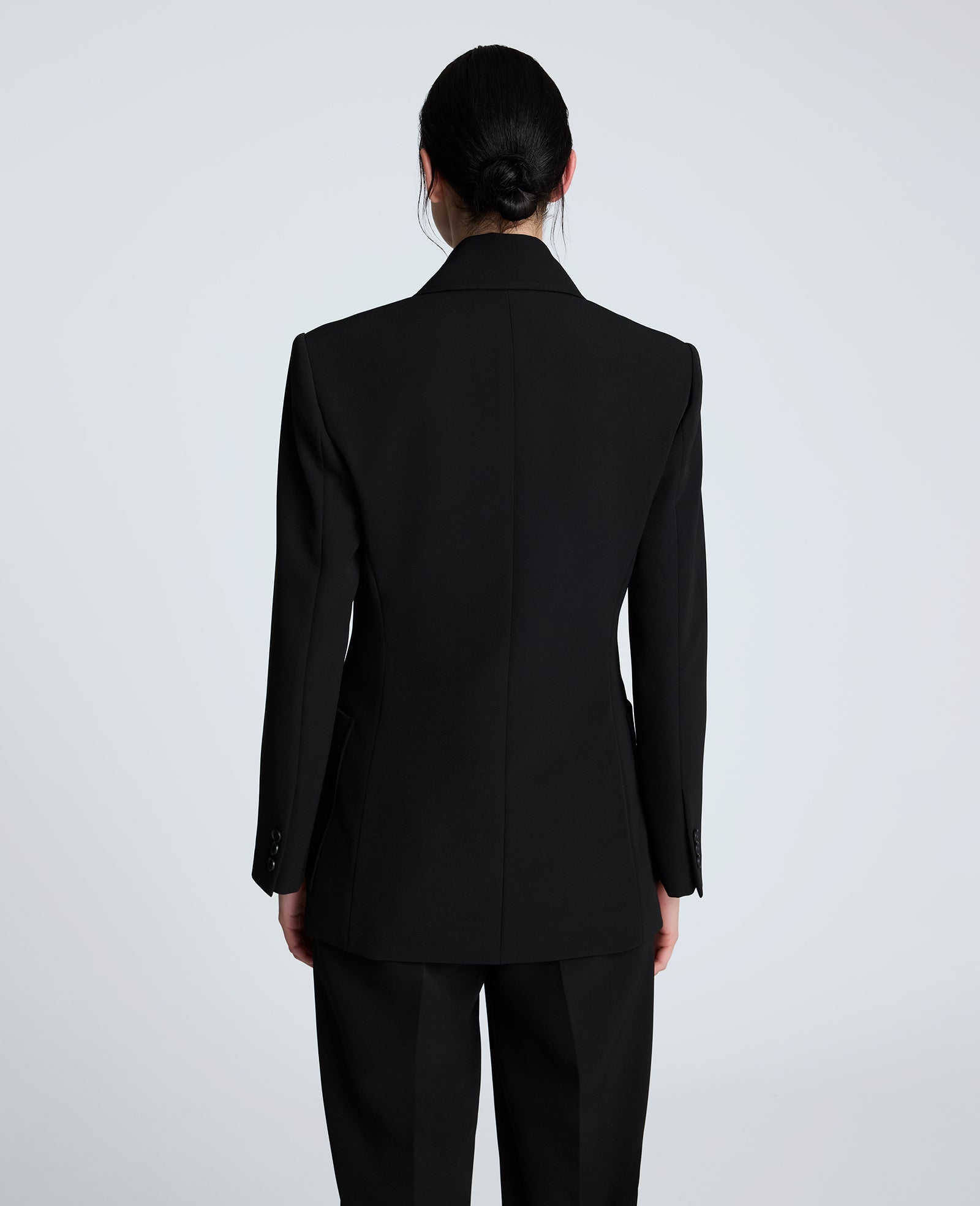 Luxe Twill Double Breasted Jacket Black