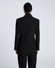 Luxe Twill Double Breasted Jacket Black