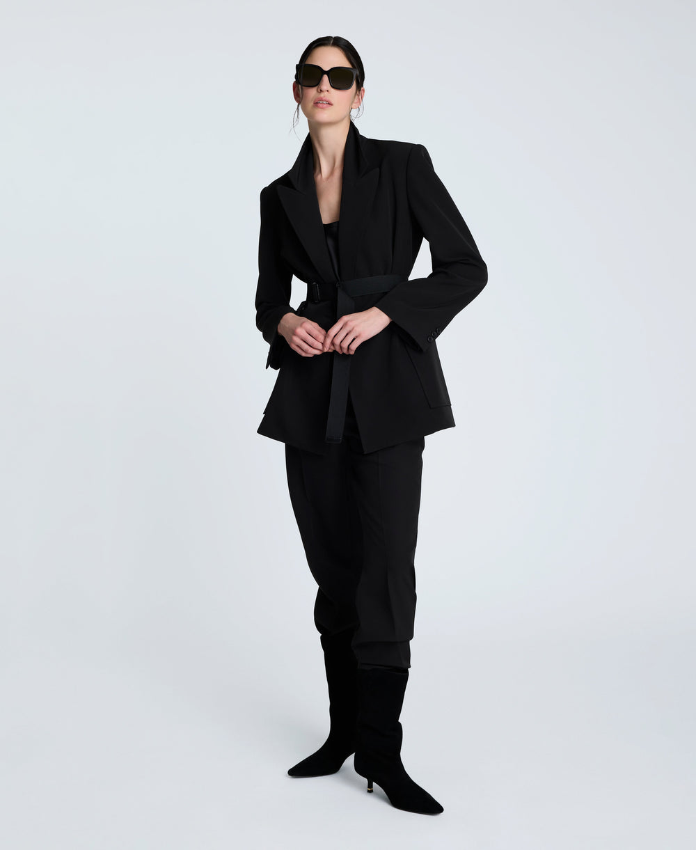 Luxe Twill Double Breasted Jacket Black