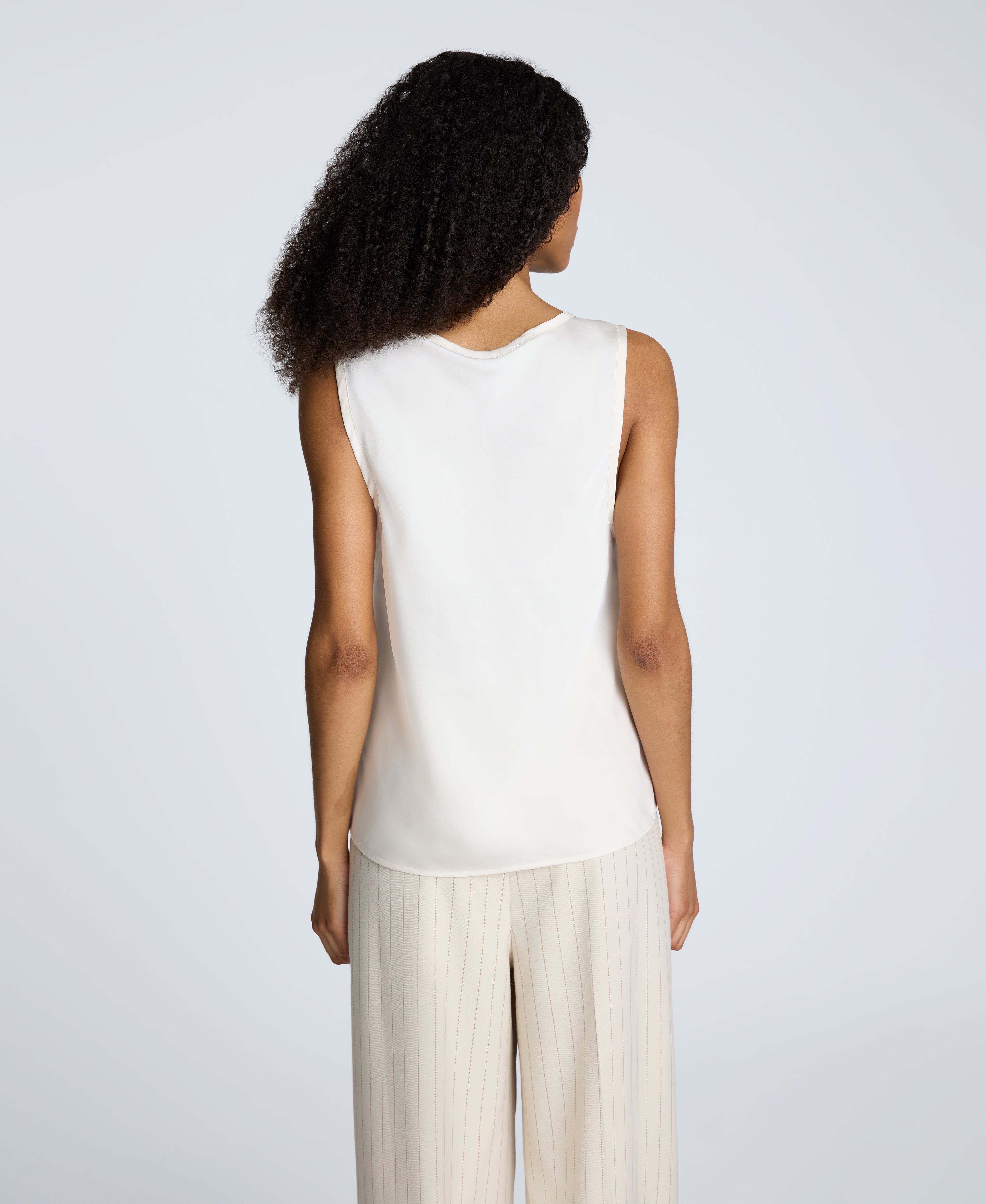 Satin Scoop Neck Tank Oyster