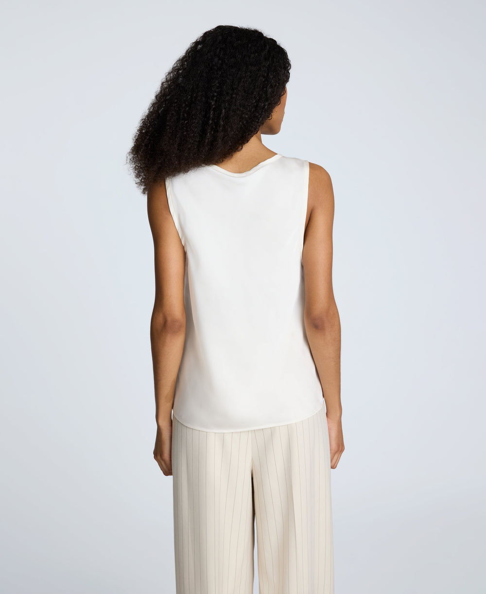 Satin Scoop Neck Tank Oyster