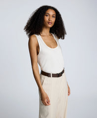 Satin Scoop Neck Tank Oyster