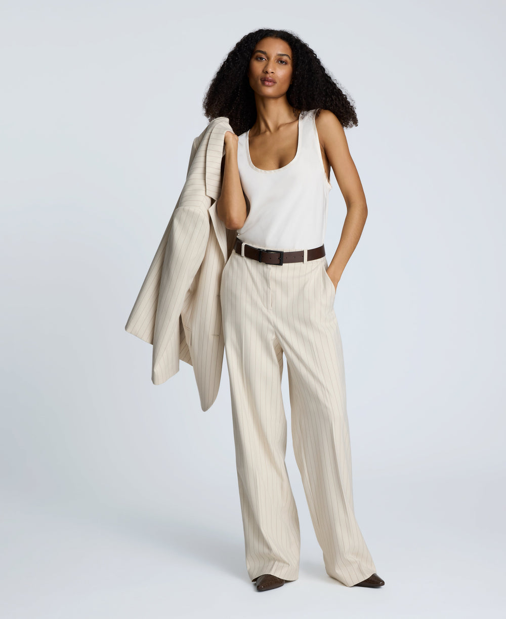 Satin Scoop Neck Tank Oyster