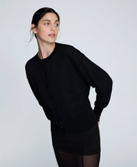 Long Sleeve Button Front Cardigan Black