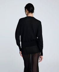 Long Sleeve Button Front Cardigan Black