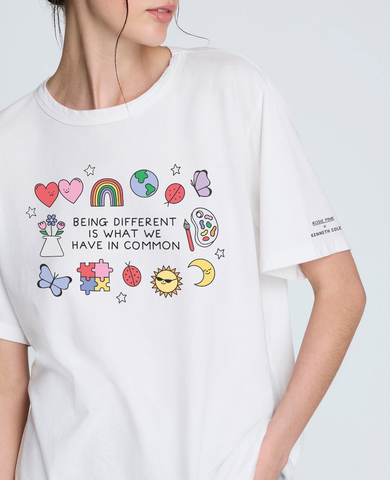 Site Exclusive! Women's Rosie Pink DIFFERENT Tee White