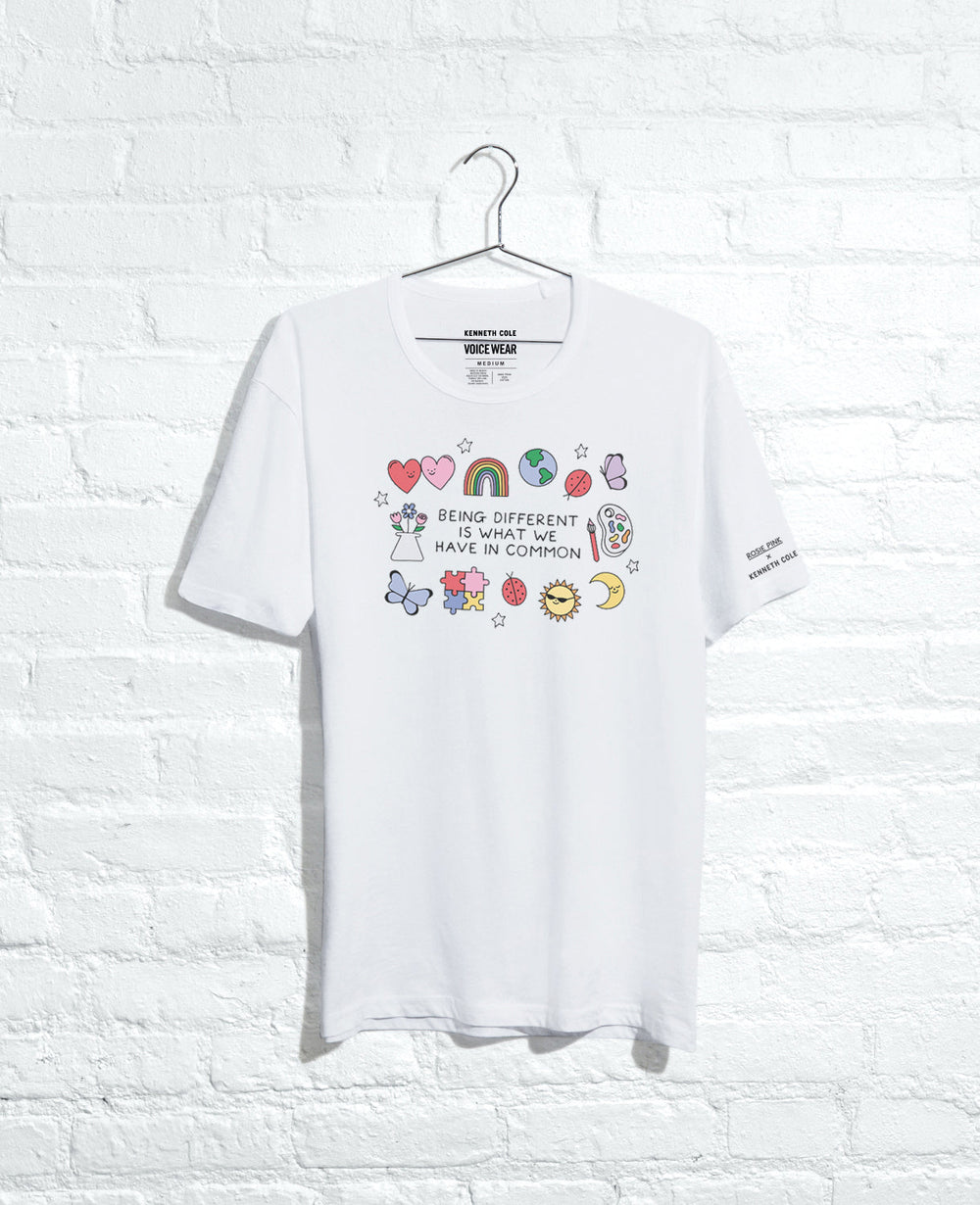 Site Exclusive! Men's Rosie Pink DIFFERENT Tee White