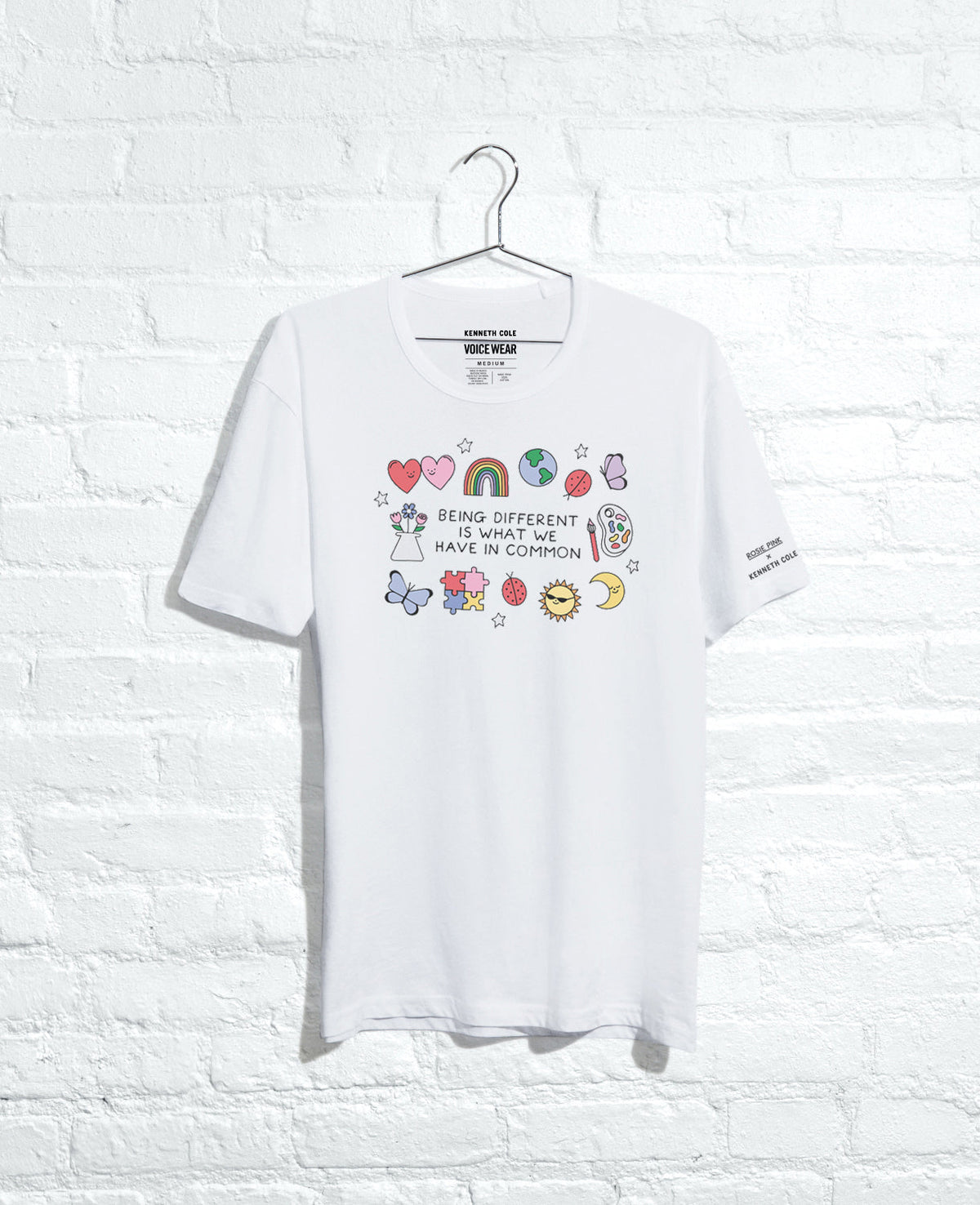 Site Exclusive! Men's Rosie Pink DIFFERENT Tee White