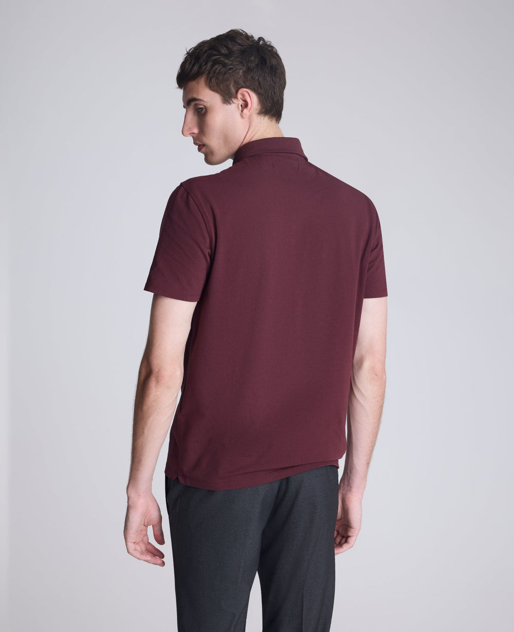 Performance Button Polo Brick Red