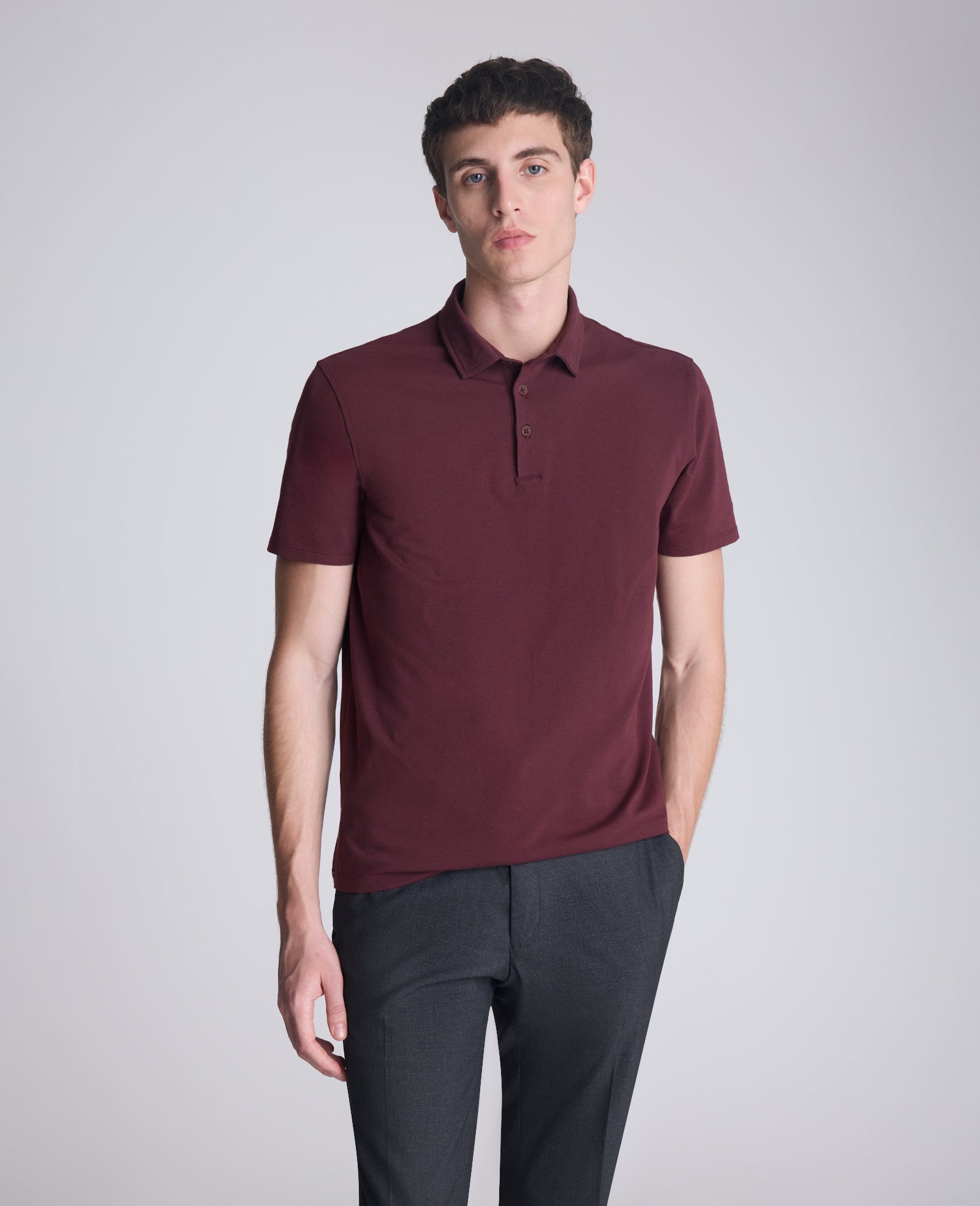 Performance Button Polo Brick Red