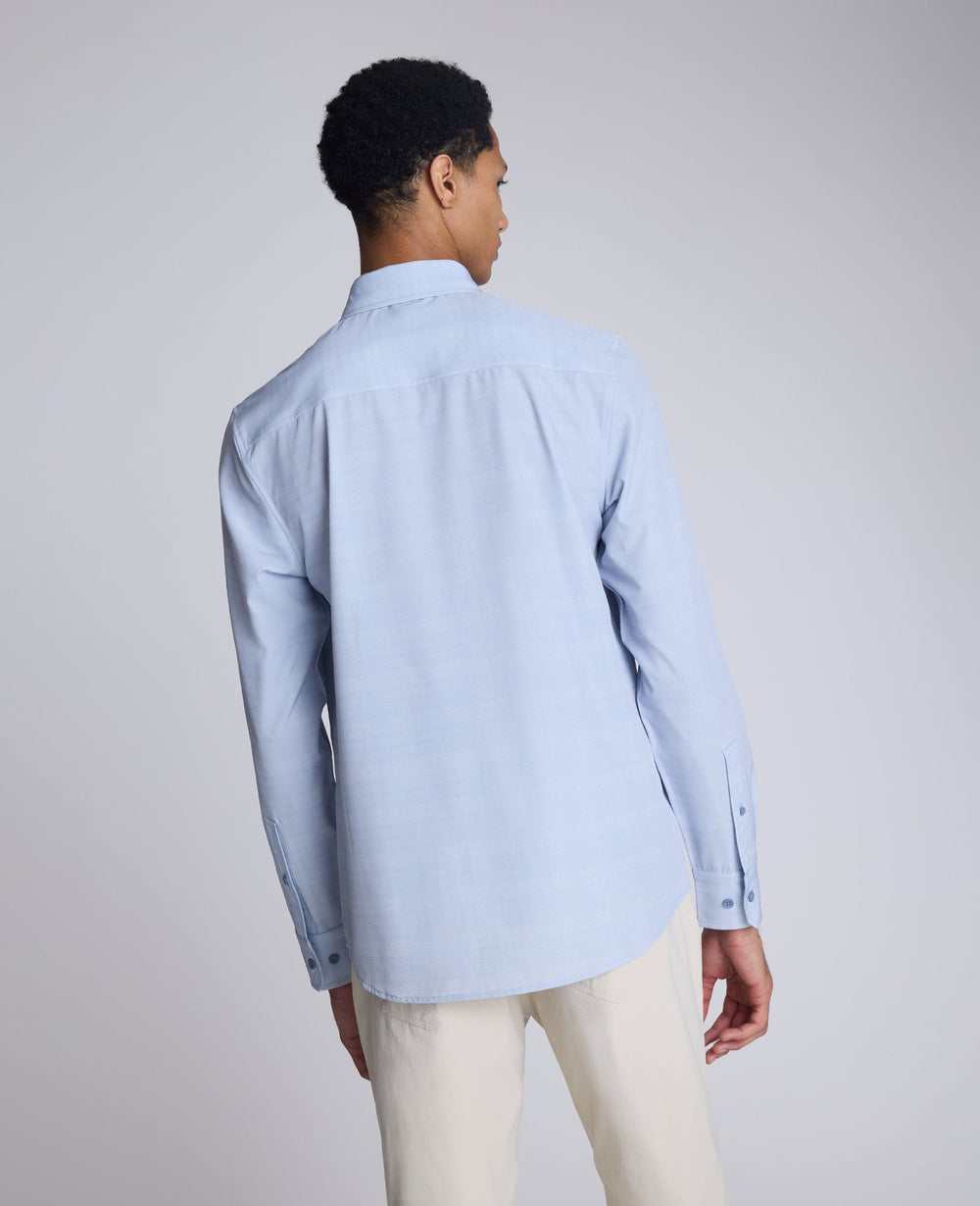Stretch Fit Button Down Shirt Light Blue