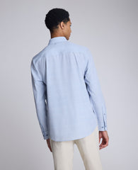 Stretch Fit Button Down Shirt Light Blue