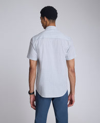Printed Short Sleeve Pocket Button-Down Shirt Navy Dot