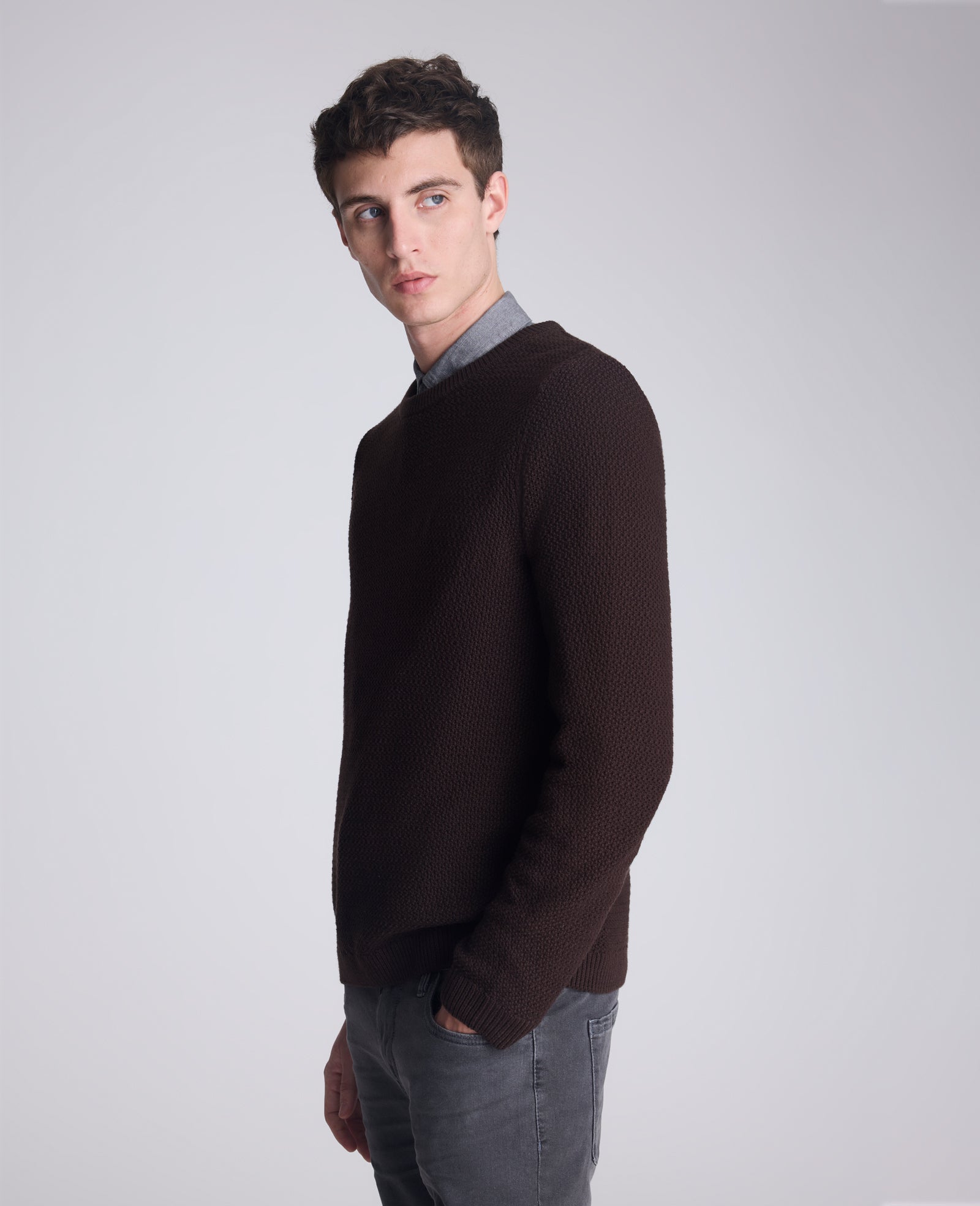 Popcorn Crew Sweater Dark Brown