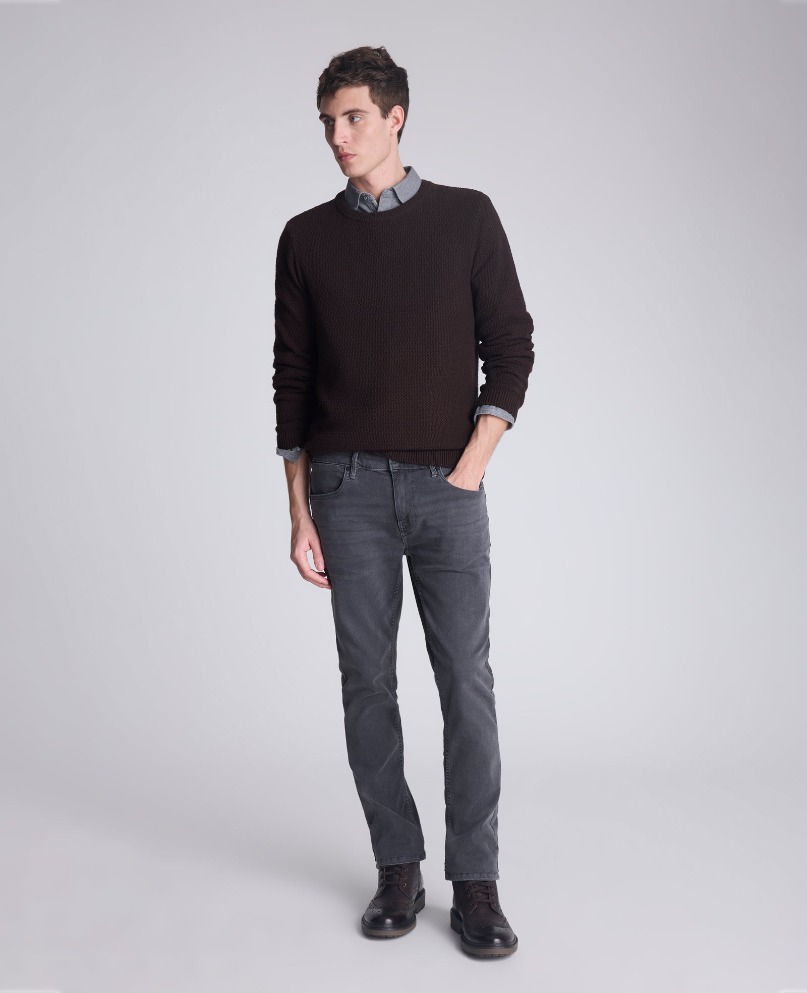 Popcorn Crew Sweater Dark Brown