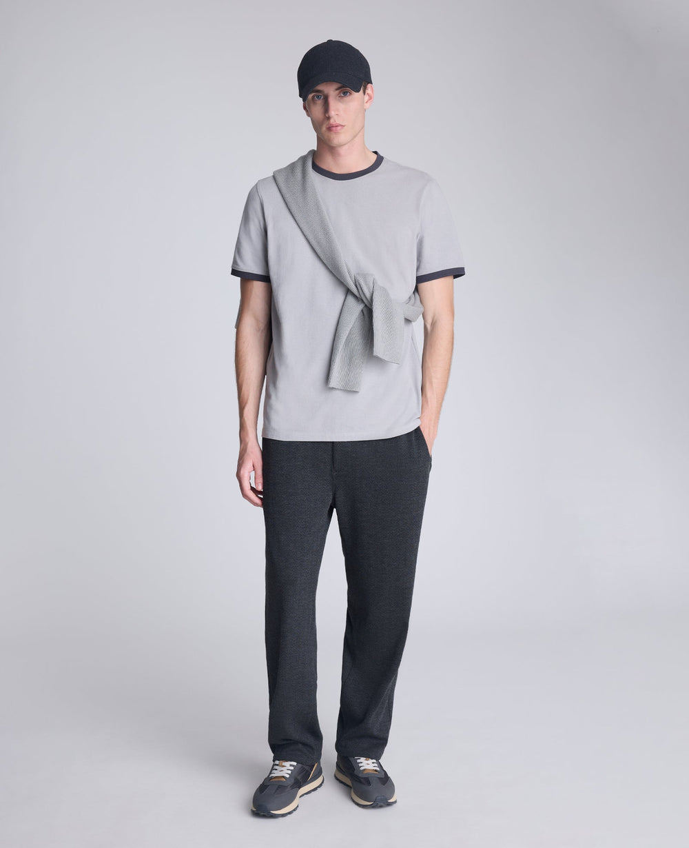 Ribbed Crewneck Tee Grey