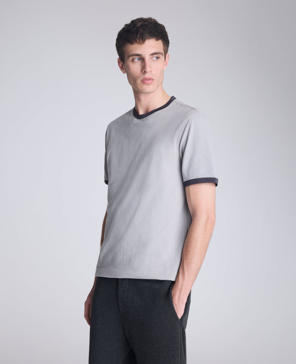 Ribbed Crewneck Tee Grey