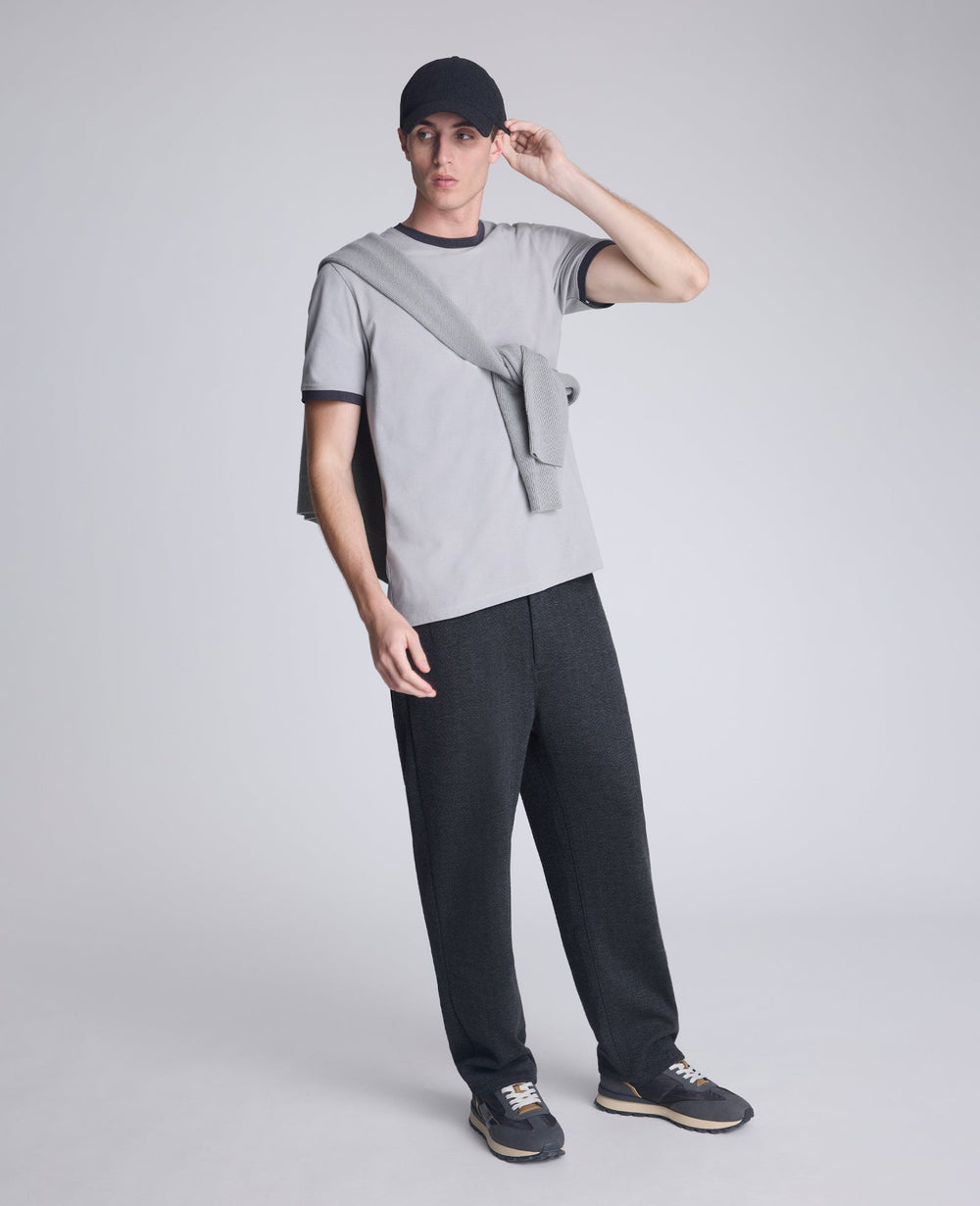 Ribbed Crewneck Tee Grey