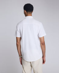 Short Sleeve Sportshirt with Chest Pocket White