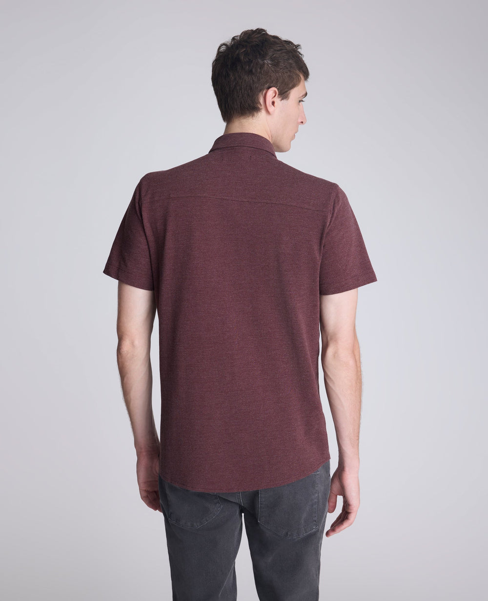 Short Sleeve Sportshirt with Chest Pocket Mulberry Mix