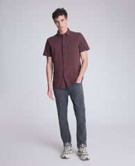 Short Sleeve Sportshirt with Chest Pocket Mulberry Mix