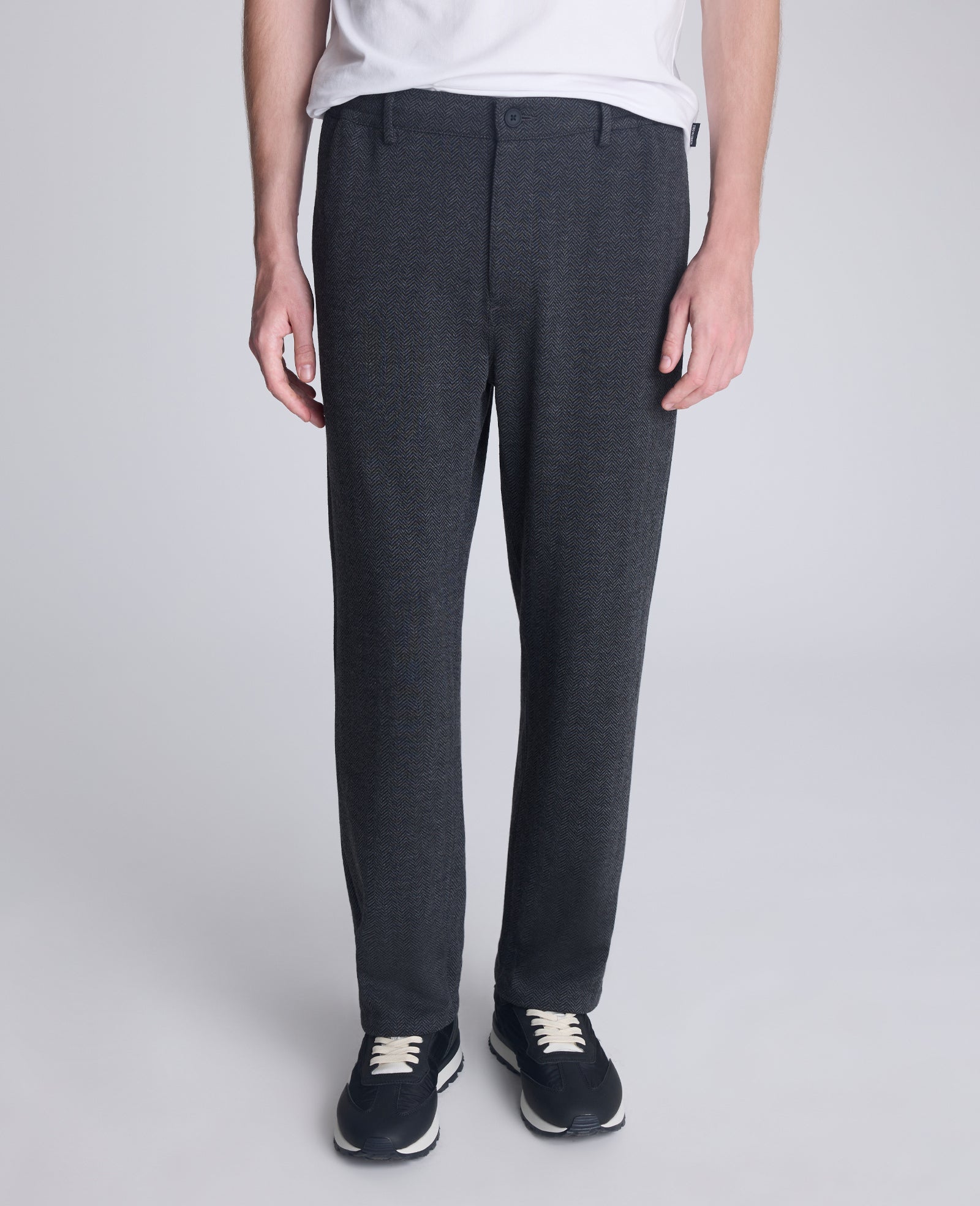 Relaxed Cropped Slacks Charcole Mix