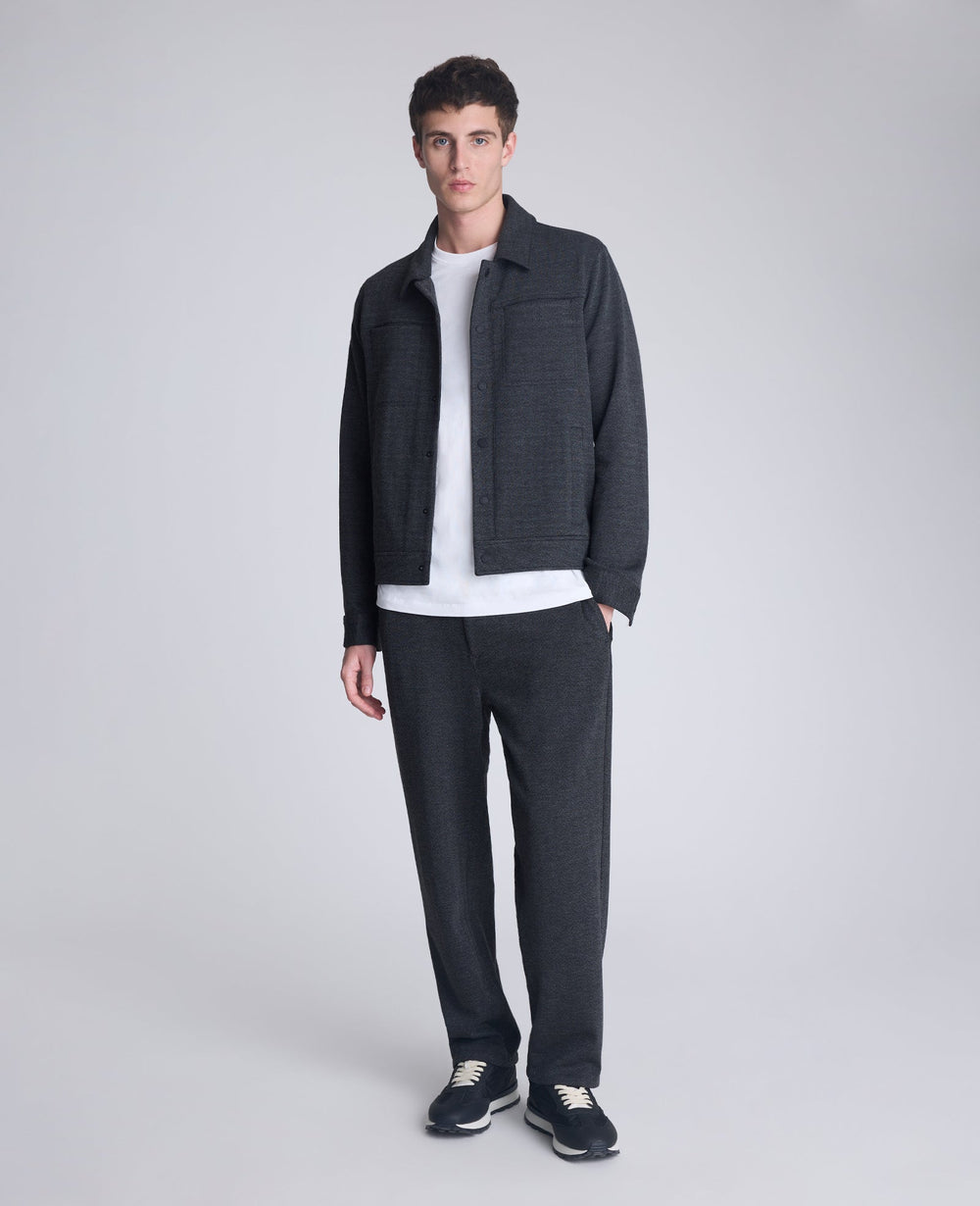 Relaxed Cropped Slacks Charcole Mix