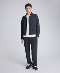 Relaxed Cropped Slacks Charcole Mix