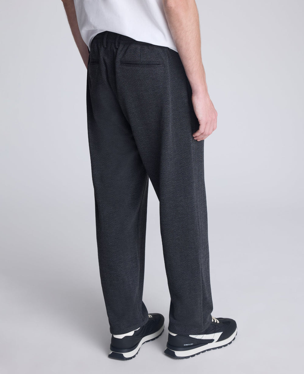 Relaxed Cropped Slacks Charcole Mix