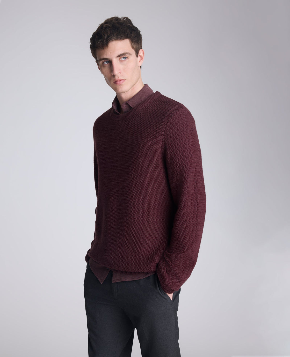 Popcorn Crew Sweater Burgundy
