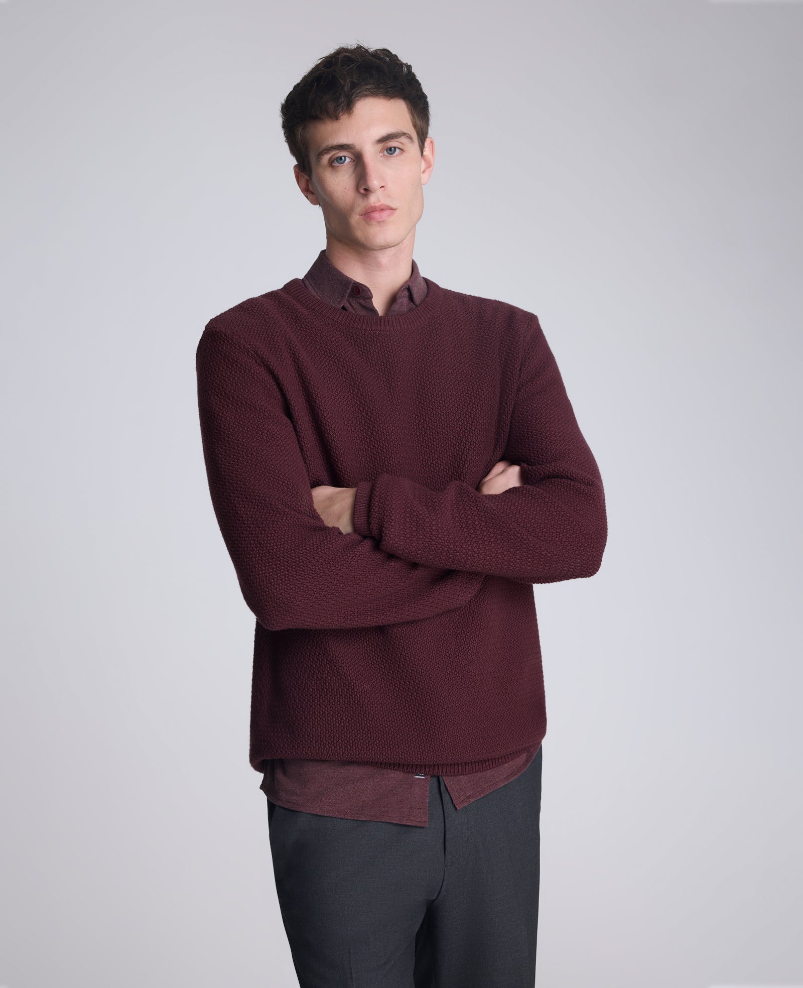 Popcorn Crew Sweater Burgundy