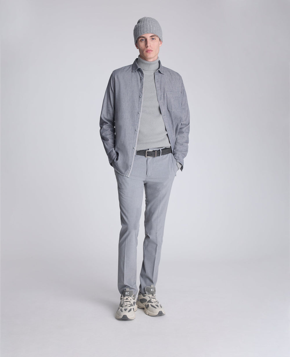 Foldover Turtleneck Sweater Grey/Heather