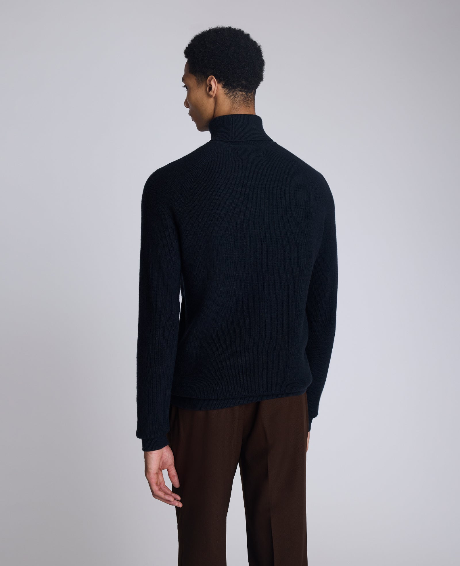 Foldover Turtleneck Sweater Black