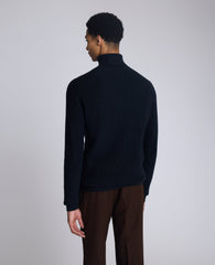 Foldover Turtleneck Sweater Black