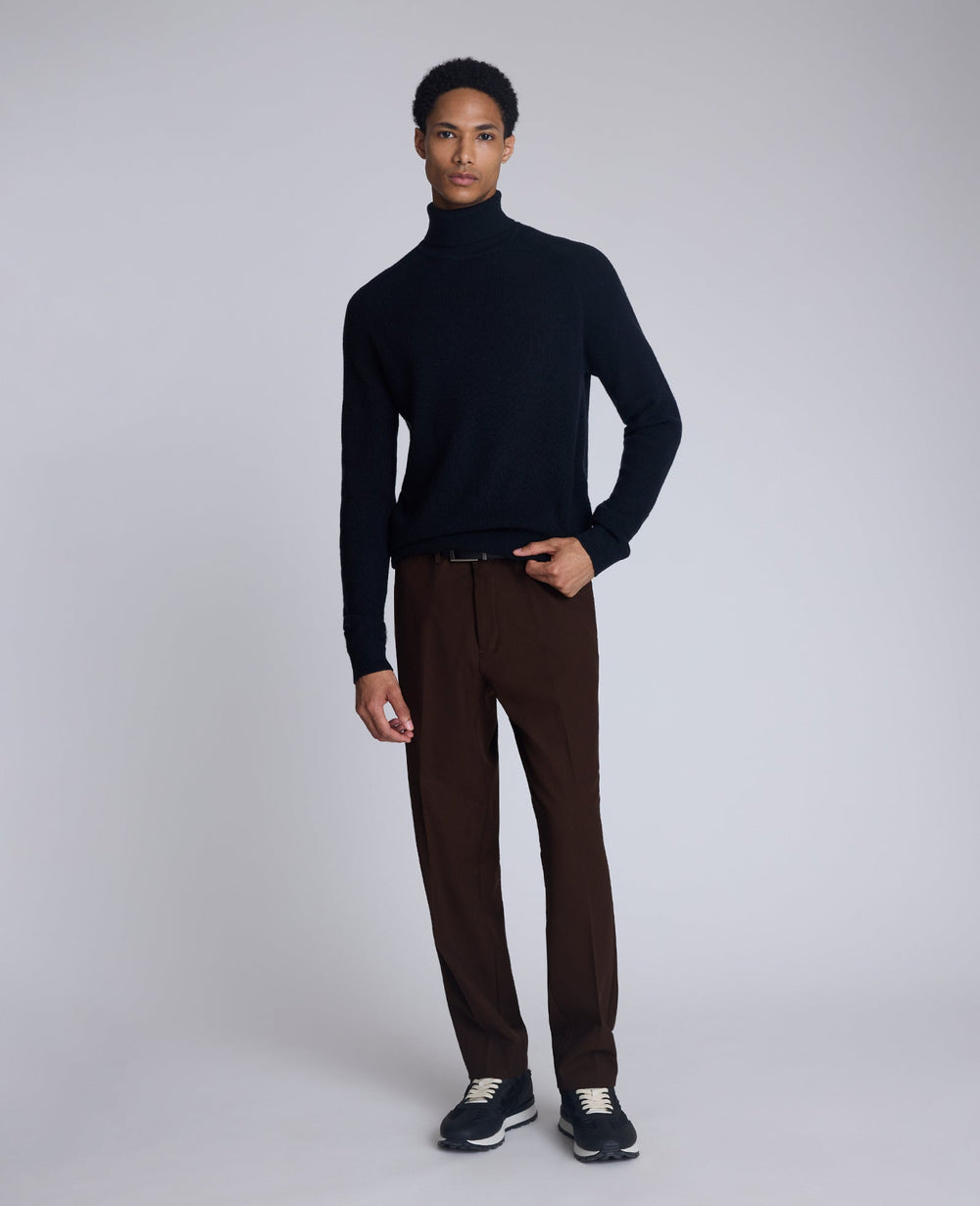 Foldover Turtleneck Sweater Black