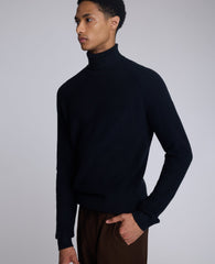 Foldover Turtleneck Sweater Black