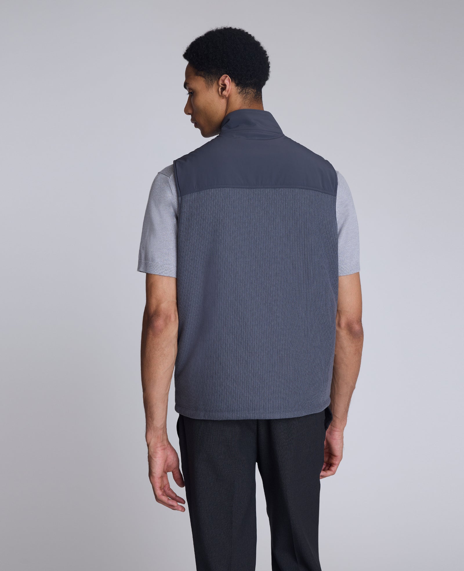 Mixed Media Vest Charcole
