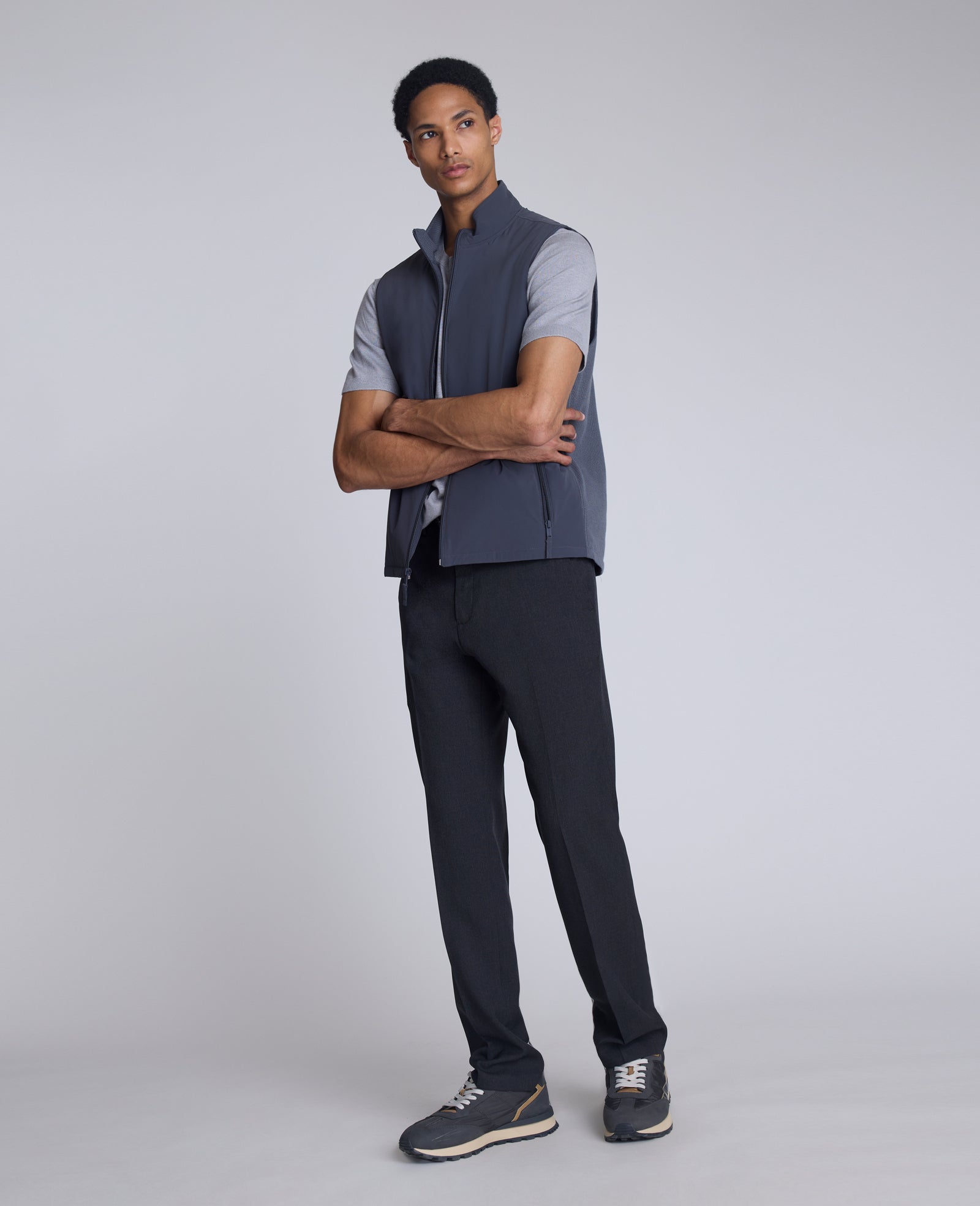 Mixed Media Vest Charcole