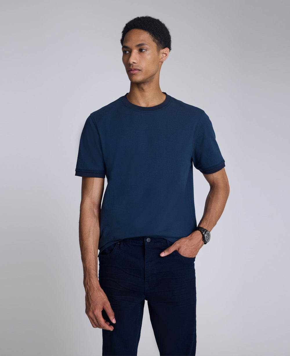Ribbed Crewneck Tee Blue