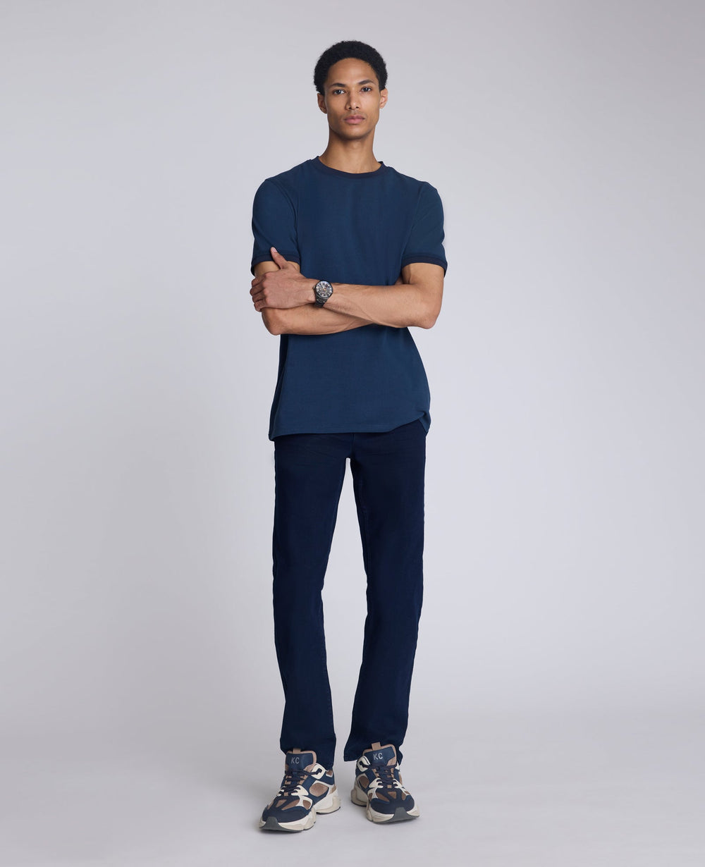 Ribbed Crewneck Tee Blue
