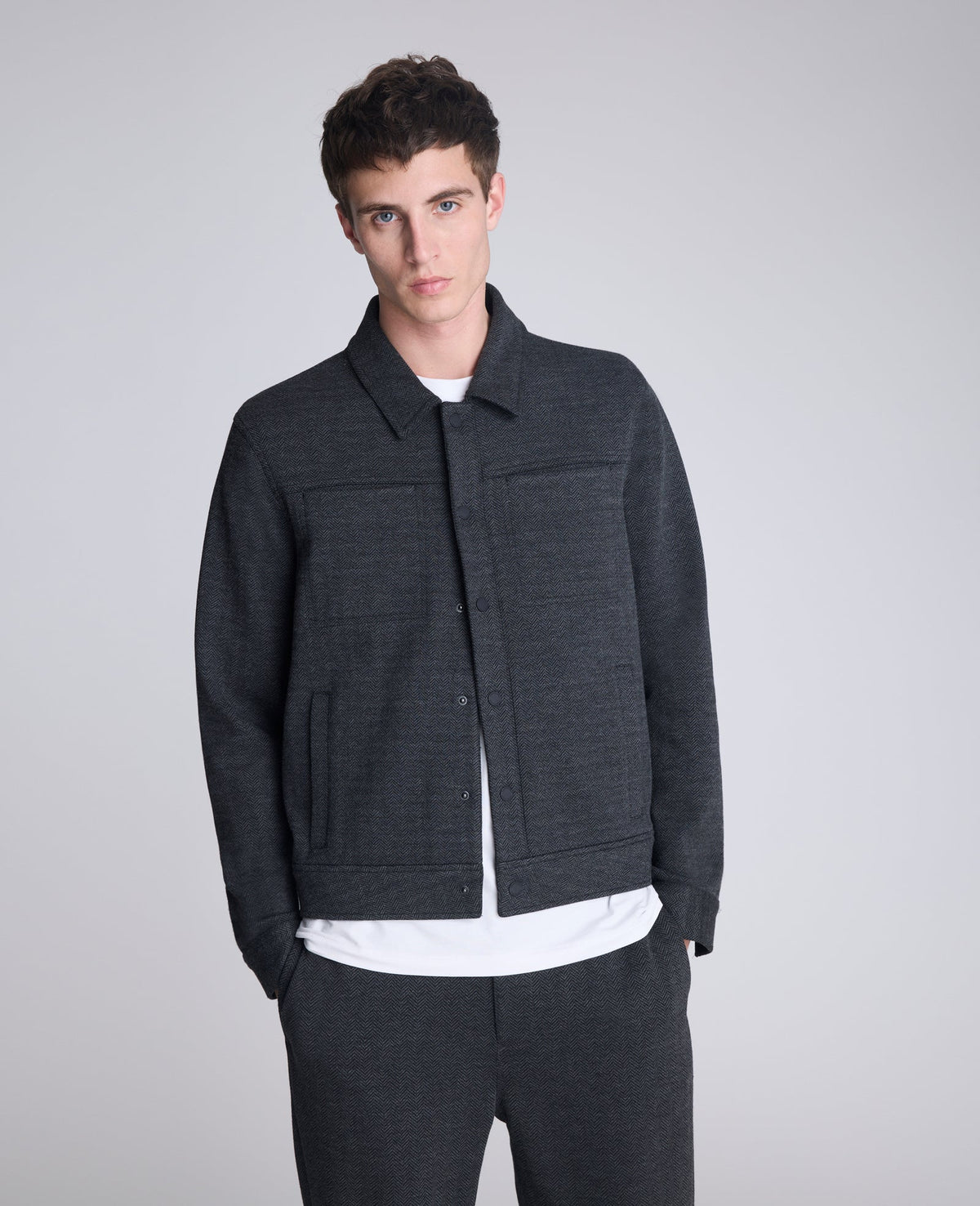 Trucker Jacket Charcole Mix