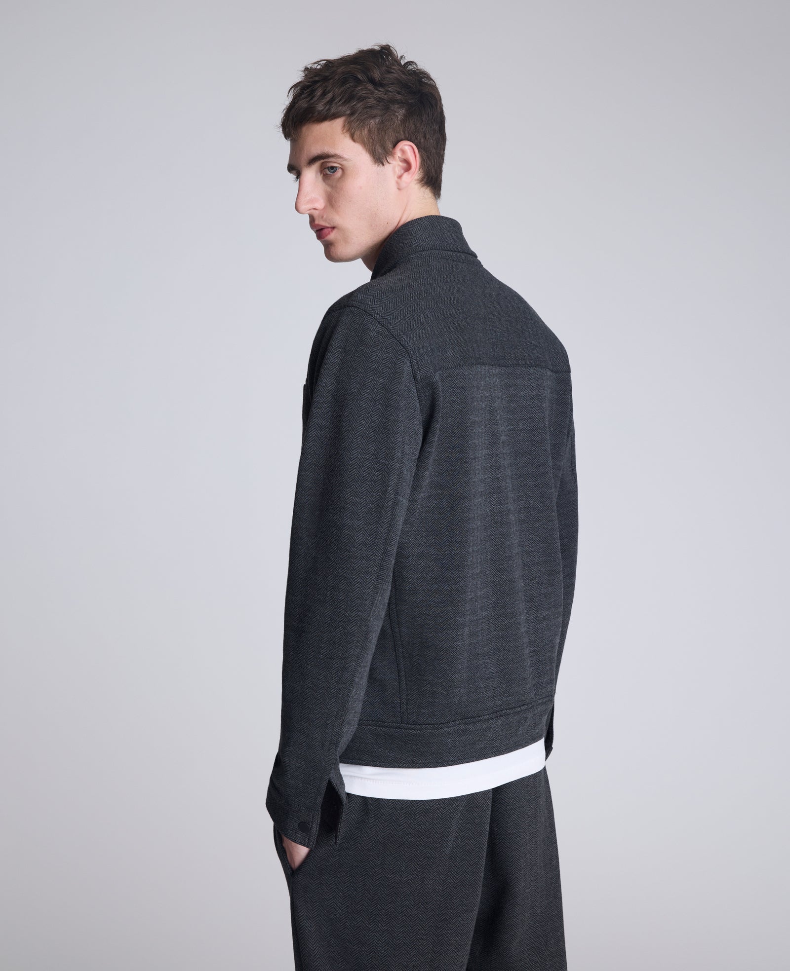 Trucker Jacket Charcole Mix