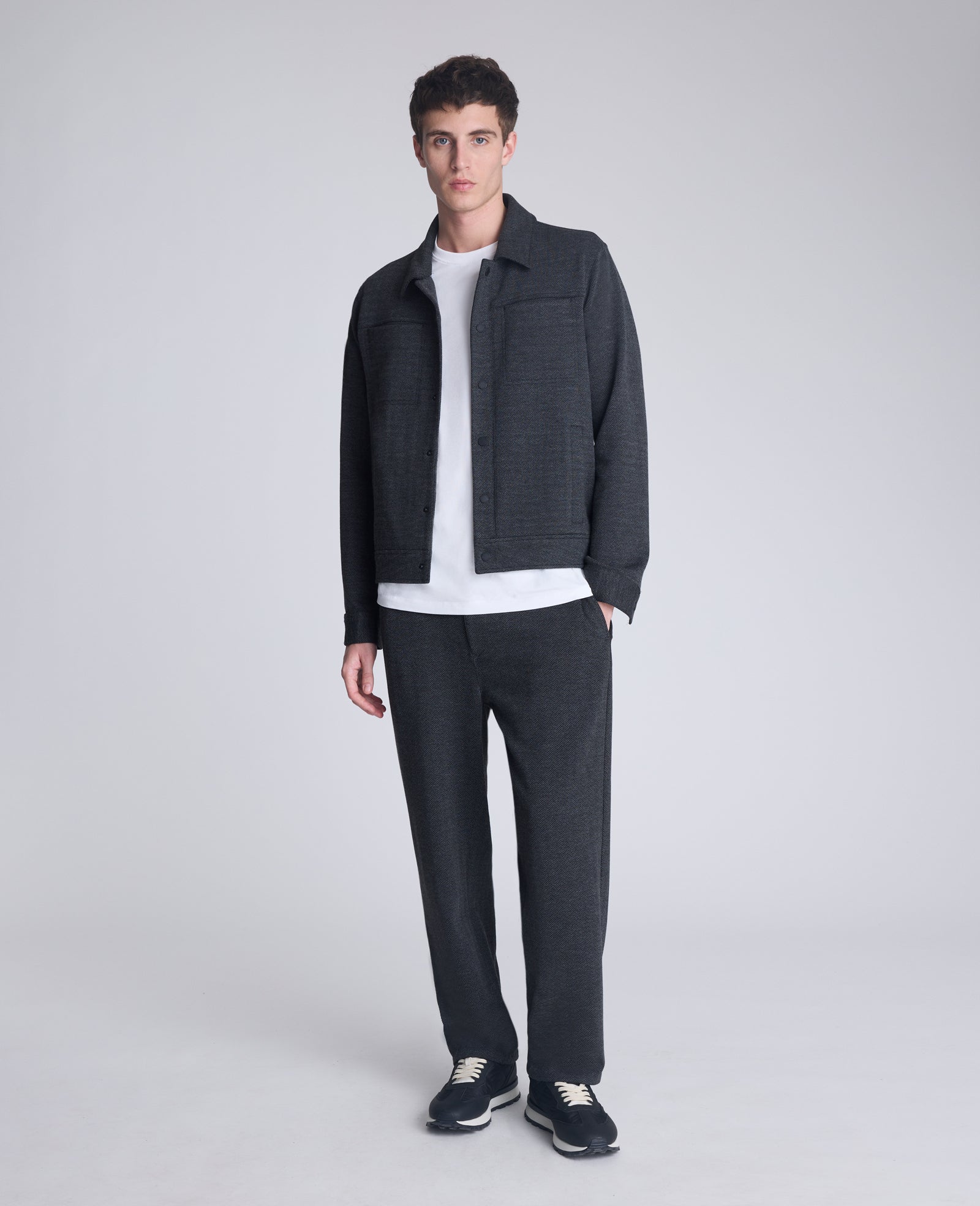 Trucker Jacket Charcole Mix