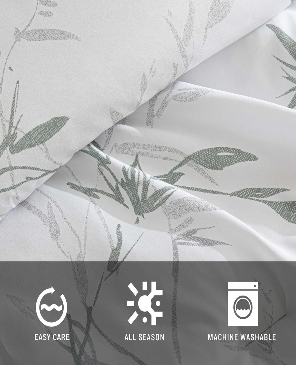 Ink Wash Vine Comforter + Sham Set Green