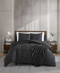Silhouette Floral Comforter + Sham Set Charcoal