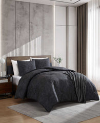 Silhouette Floral Comforter + Sham Set Charcoal