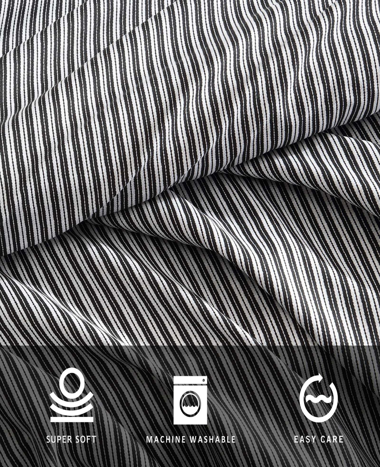 Twill Stripe Texture Sheet Set Black/White